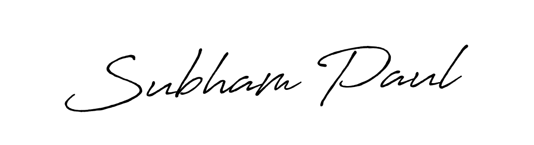 Subham Paul stylish signature style. Best Handwritten Sign (Antro_Vectra_Bolder) for my name. Handwritten Signature Collection Ideas for my name Subham Paul. Subham Paul signature style 7 images and pictures png