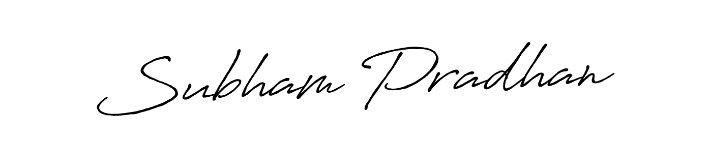 Use a signature maker to create a handwritten signature online. With this signature software, you can design (Antro_Vectra_Bolder) your own signature for name Subham Pradhan. Subham Pradhan signature style 7 images and pictures png