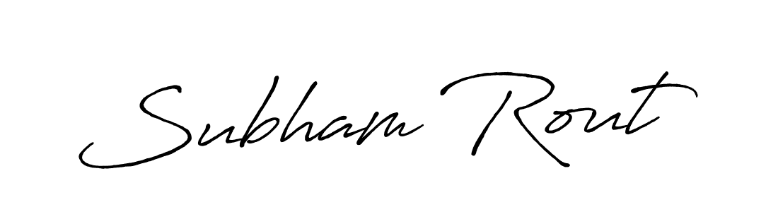 How to make Subham Rout name signature. Use Antro_Vectra_Bolder style for creating short signs online. This is the latest handwritten sign. Subham Rout signature style 7 images and pictures png