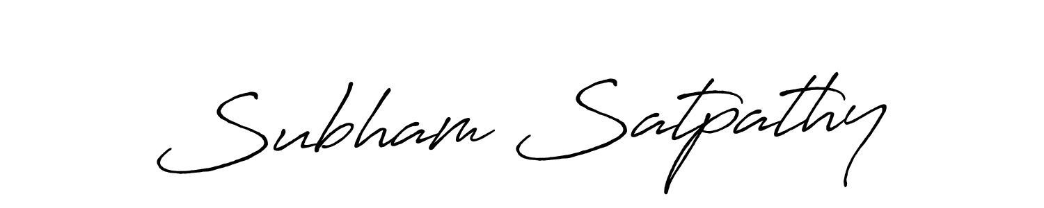 Subham Satpathy stylish signature style. Best Handwritten Sign (Antro_Vectra_Bolder) for my name. Handwritten Signature Collection Ideas for my name Subham Satpathy. Subham Satpathy signature style 7 images and pictures png