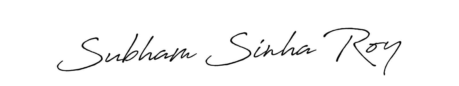 Use a signature maker to create a handwritten signature online. With this signature software, you can design (Antro_Vectra_Bolder) your own signature for name Subham Sinha Roy. Subham Sinha Roy signature style 7 images and pictures png