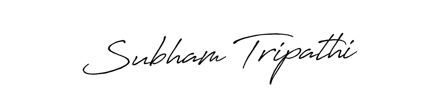 How to make Subham Tripathi name signature. Use Antro_Vectra_Bolder style for creating short signs online. This is the latest handwritten sign. Subham Tripathi signature style 7 images and pictures png