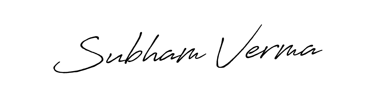 Subham Verma stylish signature style. Best Handwritten Sign (Antro_Vectra_Bolder) for my name. Handwritten Signature Collection Ideas for my name Subham Verma. Subham Verma signature style 7 images and pictures png