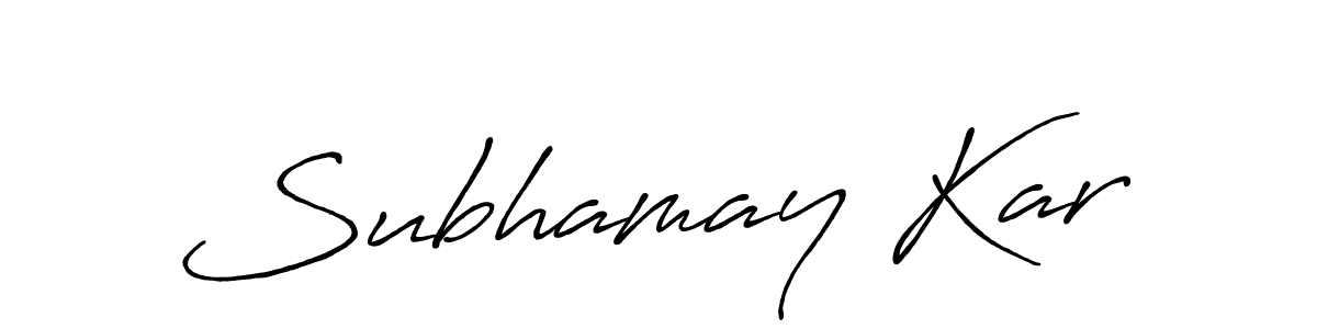 Create a beautiful signature design for name Subhamay Kar. With this signature (Antro_Vectra_Bolder) fonts, you can make a handwritten signature for free. Subhamay Kar signature style 7 images and pictures png