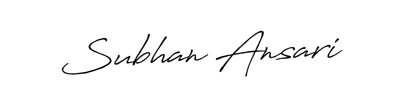 Create a beautiful signature design for name Subhan Ansari. With this signature (Antro_Vectra_Bolder) fonts, you can make a handwritten signature for free. Subhan Ansari signature style 7 images and pictures png