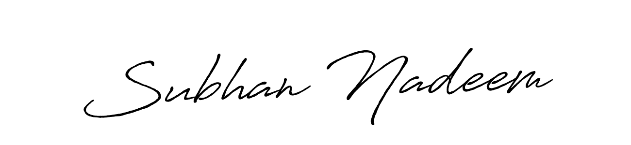 How to make Subhan Nadeem signature? Antro_Vectra_Bolder is a professional autograph style. Create handwritten signature for Subhan Nadeem name. Subhan Nadeem signature style 7 images and pictures png