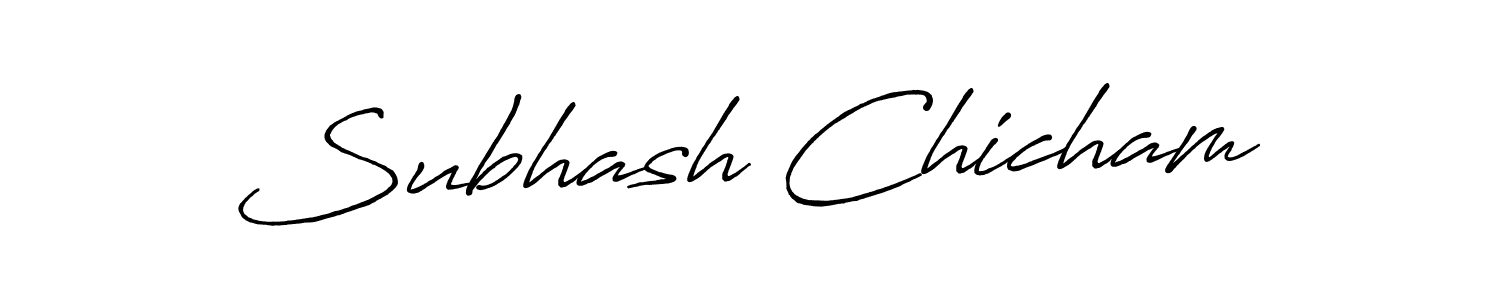 Make a beautiful signature design for name Subhash Chicham. With this signature (Antro_Vectra_Bolder) style, you can create a handwritten signature for free. Subhash Chicham signature style 7 images and pictures png