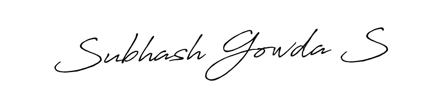 Make a beautiful signature design for name Subhash Gowda S. With this signature (Antro_Vectra_Bolder) style, you can create a handwritten signature for free. Subhash Gowda S signature style 7 images and pictures png