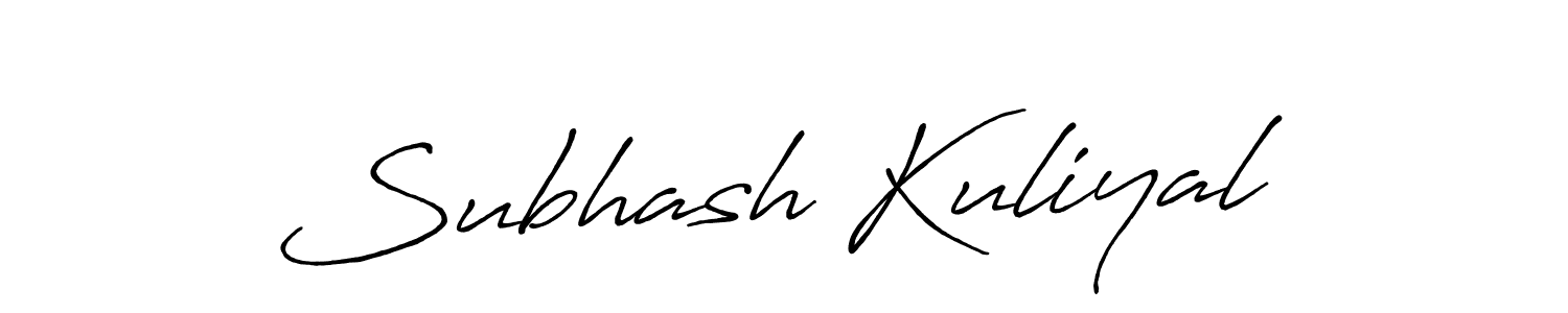 How to make Subhash Kuliyal name signature. Use Antro_Vectra_Bolder style for creating short signs online. This is the latest handwritten sign. Subhash Kuliyal signature style 7 images and pictures png