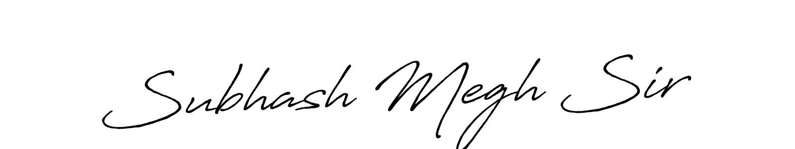 Create a beautiful signature design for name Subhash Megh Sir. With this signature (Antro_Vectra_Bolder) fonts, you can make a handwritten signature for free. Subhash Megh Sir signature style 7 images and pictures png
