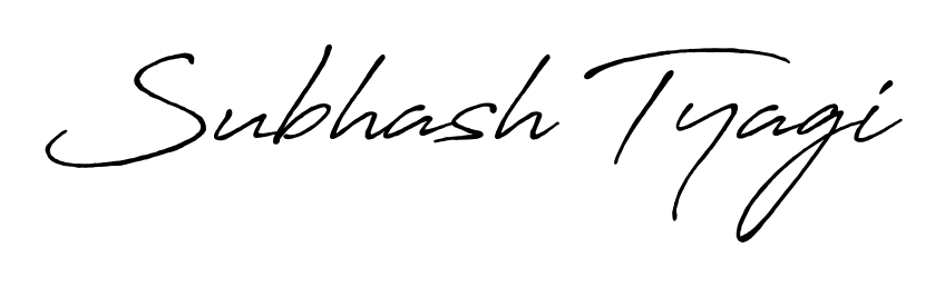 Create a personalized artistic stamp with Subhash Tyagi in Antro_Vectra_Bolder font. Perfect for visual artists, designers, and influencers. Subhash Tyagi signature style 7 images and pictures png