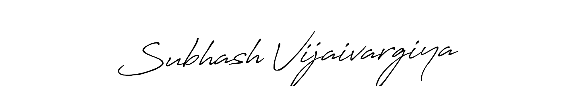 Create a beautiful signature design for name Subhash Vijaivargiya. With this signature (Antro_Vectra_Bolder) fonts, you can make a handwritten signature for free. Subhash Vijaivargiya signature style 7 images and pictures png