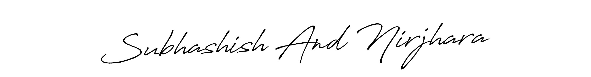 if you are searching for the best signature style for your name Subhashish And Nirjhara. so please give up your signature search. here we have designed multiple signature styles  using Antro_Vectra_Bolder. Subhashish And Nirjhara signature style 7 images and pictures png