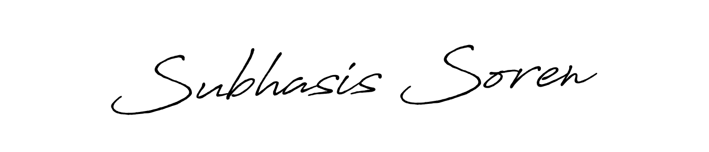 The best way (Antro_Vectra_Bolder) to make a short signature is to pick only two or three words in your name. The name Subhasis Soren include a total of six letters. For converting this name. Subhasis Soren signature style 7 images and pictures png