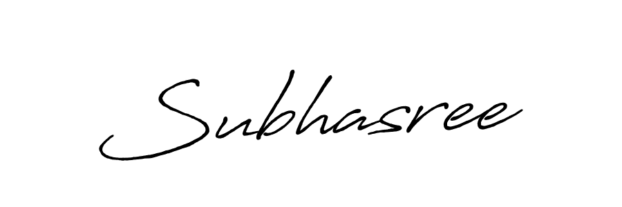 Make a beautiful signature design for name Subhasree. With this signature (Antro_Vectra_Bolder) style, you can create a handwritten signature for free. Subhasree signature style 7 images and pictures png