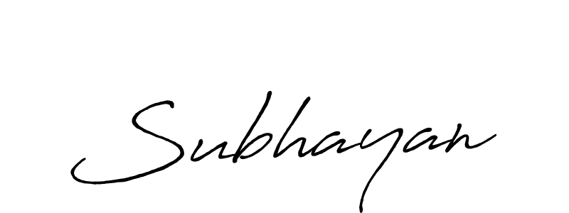 Make a beautiful signature design for name Subhayan. With this signature (Antro_Vectra_Bolder) style, you can create a handwritten signature for free. Subhayan signature style 7 images and pictures png