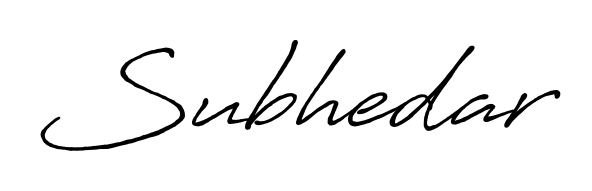 A stylish, flowing autograph style designed for name Subhedar using Antro_Vectra_Bolder typography. Perfect for digital creative projects. Subhedar signature style 7 images and pictures png