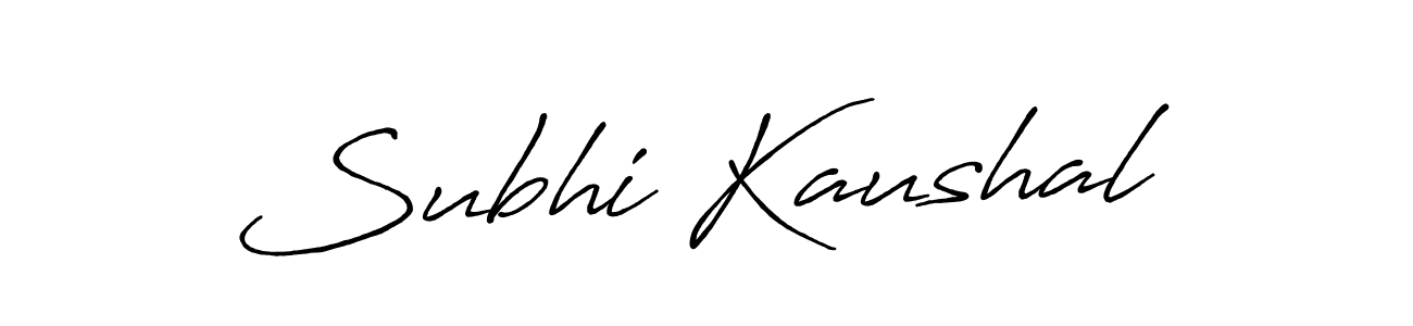 Make a beautiful signature design for name Subhi Kaushal. With this signature (Antro_Vectra_Bolder) style, you can create a handwritten signature for free. Subhi Kaushal signature style 7 images and pictures png