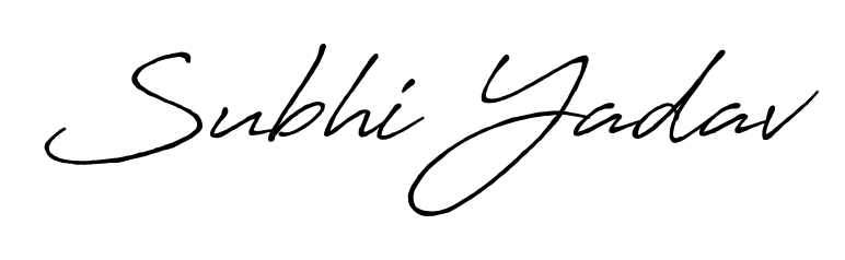 Create your official email sign-off with Subhi Yadav name in Antro_Vectra_Bolder style. Crisp, clean, and perfectly legible across all screens. Subhi Yadav signature style 7 images and pictures png