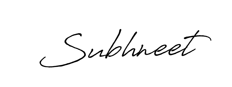 Use a signature maker to create a handwritten signature online. With this signature software, you can design (Antro_Vectra_Bolder) your own signature for name Subhneet. Subhneet signature style 7 images and pictures png