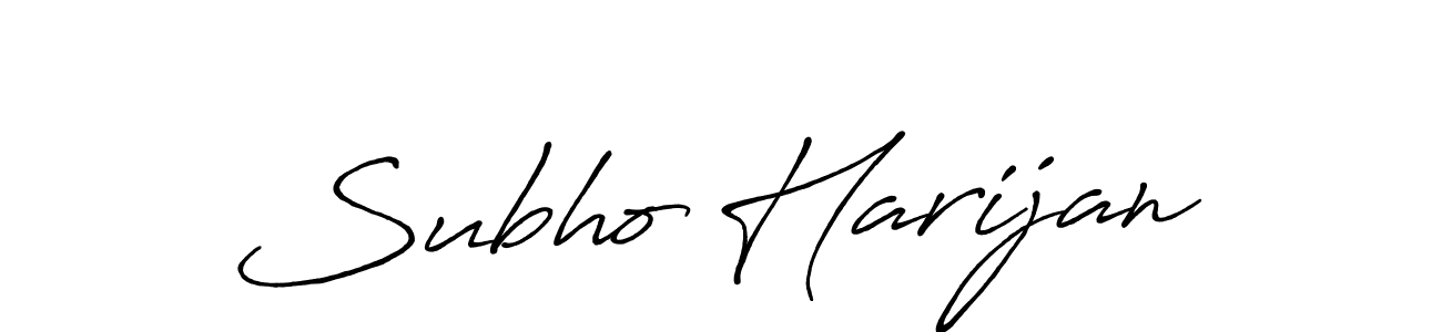 Design your own signature with our free online signature maker. With this signature software, you can create a handwritten (Antro_Vectra_Bolder) signature for name Subho Harijan. Subho Harijan signature style 7 images and pictures png