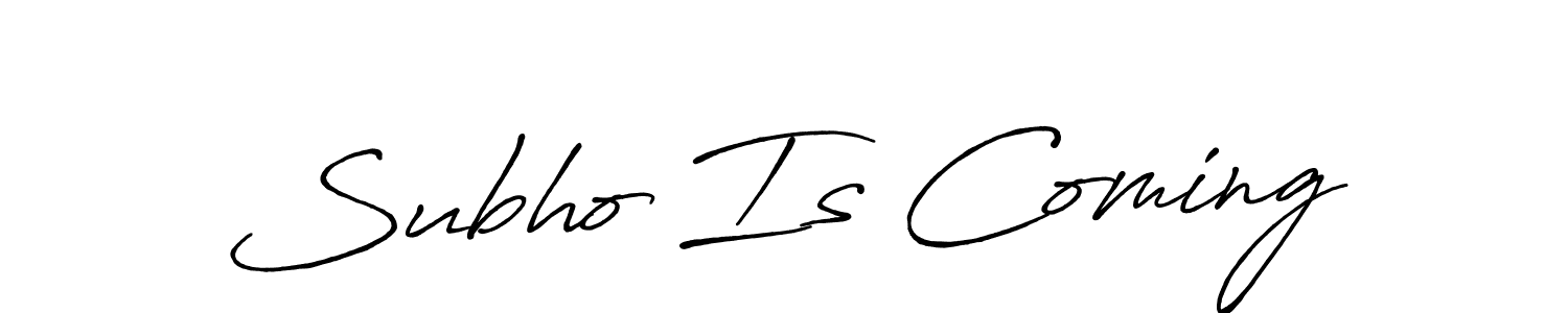 You should practise on your own different ways (Antro_Vectra_Bolder) to write your name (Subho Is Coming) in signature. don't let someone else do it for you. Subho Is Coming signature style 7 images and pictures png