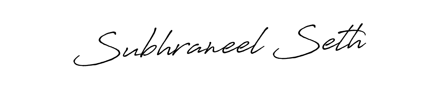 Make a beautiful signature design for name Subhraneel Seth. With this signature (Antro_Vectra_Bolder) style, you can create a handwritten signature for free. Subhraneel Seth signature style 7 images and pictures png