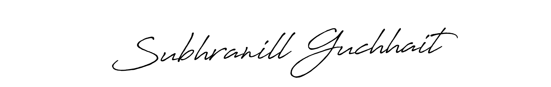 How to make Subhranill Guchhait name signature. Use Antro_Vectra_Bolder style for creating short signs online. This is the latest handwritten sign. Subhranill Guchhait signature style 7 images and pictures png