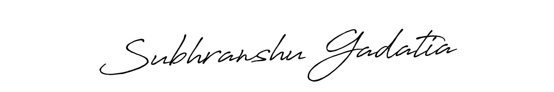Make a beautiful signature design for name Subhranshu Gadatia. With this signature (Antro_Vectra_Bolder) style, you can create a handwritten signature for free. Subhranshu Gadatia signature style 7 images and pictures png