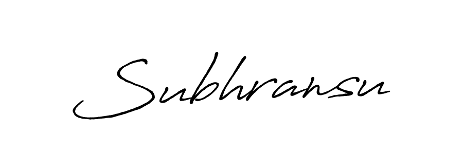 Use a signature maker to create a handwritten signature online. With this signature software, you can design (Antro_Vectra_Bolder) your own signature for name Subhransu. Subhransu signature style 7 images and pictures png