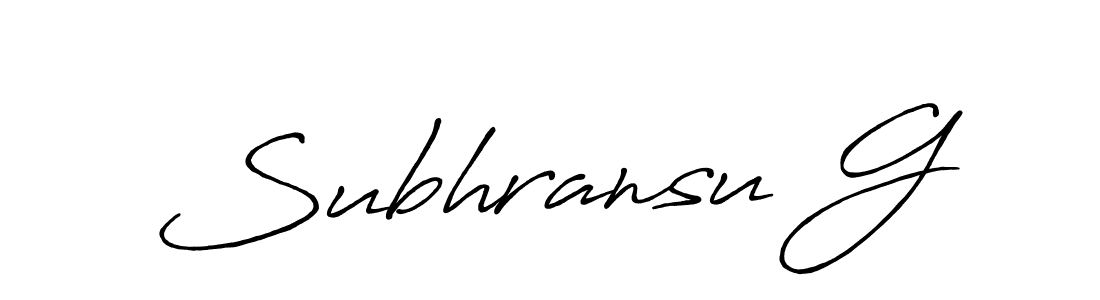 The best way (Antro_Vectra_Bolder) to make a short signature is to pick only two or three words in your name. The name Subhransu G include a total of six letters. For converting this name. Subhransu G signature style 7 images and pictures png