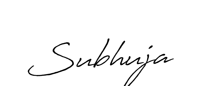 Use a signature maker to create a handwritten signature online. With this signature software, you can design (Antro_Vectra_Bolder) your own signature for name Subhuja. Subhuja signature style 7 images and pictures png