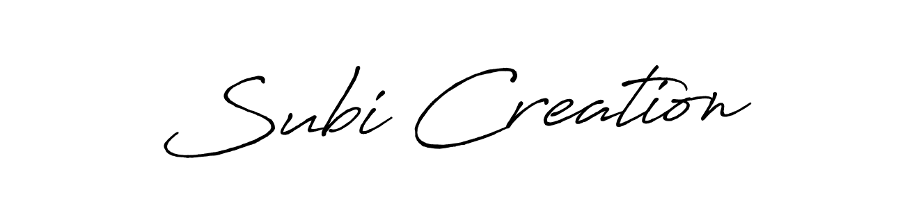 Subi Creation stylish signature style. Best Handwritten Sign (Antro_Vectra_Bolder) for my name. Handwritten Signature Collection Ideas for my name Subi Creation. Subi Creation signature style 7 images and pictures png