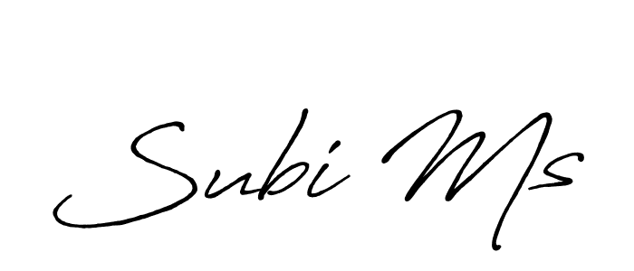 Make a beautiful signature design for name Subi Ms. With this signature (Antro_Vectra_Bolder) style, you can create a handwritten signature for free. Subi Ms signature style 7 images and pictures png