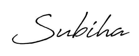 Get an exclusive digital autograph for Subiha. The Antro_Vectra_Bolder typeface captures the charm of real penmanship on paper. Subiha signature style 7 images and pictures png