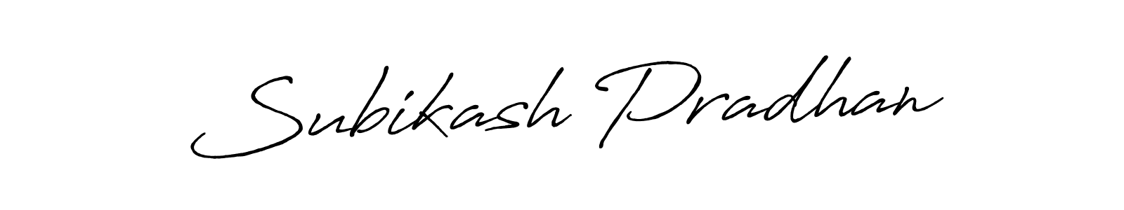 How to make Subikash Pradhan name signature. Use Antro_Vectra_Bolder style for creating short signs online. This is the latest handwritten sign. Subikash Pradhan signature style 7 images and pictures png