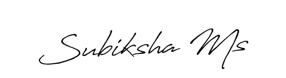 Design your own signature with our free online signature maker. With this signature software, you can create a handwritten (Antro_Vectra_Bolder) signature for name Subiksha Ms. Subiksha Ms signature style 7 images and pictures png