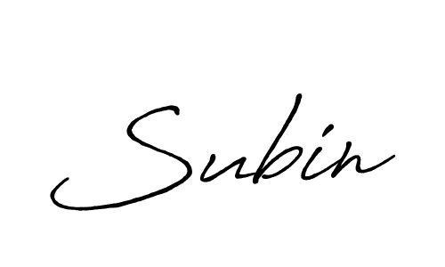 Design your own signature with our free online signature maker. With this signature software, you can create a handwritten (Antro_Vectra_Bolder) signature for name Subin. Subin signature style 7 images and pictures png