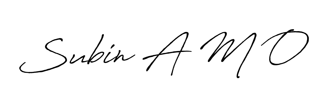 Make a beautiful signature design for name Subin A M O. With this signature (Antro_Vectra_Bolder) style, you can create a handwritten signature for free. Subin A M O signature style 7 images and pictures png