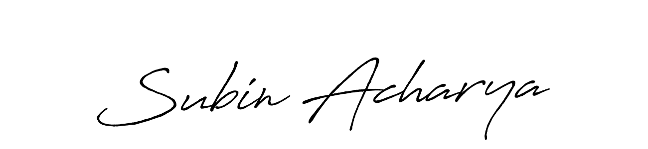 Also we have Subin Acharya name is the best signature style. Create professional handwritten signature collection using Antro_Vectra_Bolder autograph style. Subin Acharya signature style 7 images and pictures png