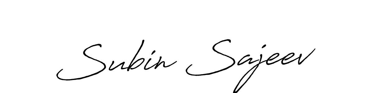 Create a beautiful signature design for name Subin Sajeev. With this signature (Antro_Vectra_Bolder) fonts, you can make a handwritten signature for free. Subin Sajeev signature style 7 images and pictures png