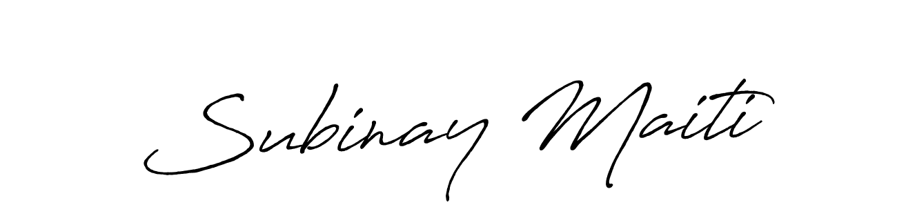 Design your own signature with our free online signature maker. With this signature software, you can create a handwritten (Antro_Vectra_Bolder) signature for name Subinay Maiti. Subinay Maiti signature style 7 images and pictures png