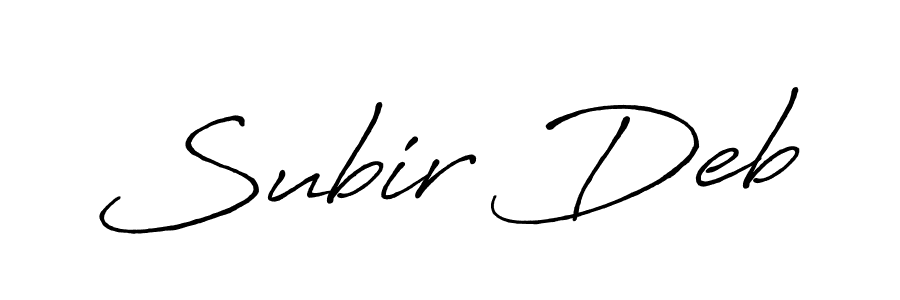 How to make Subir Deb name signature. Use Antro_Vectra_Bolder style for creating short signs online. This is the latest handwritten sign. Subir Deb signature style 7 images and pictures png