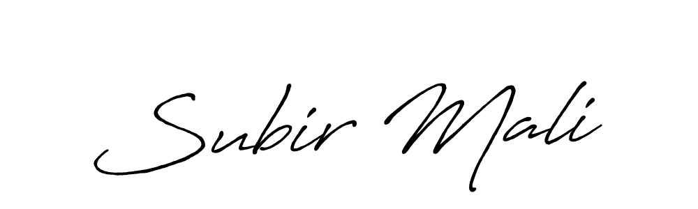 Use a signature maker to create a handwritten signature online. With this signature software, you can design (Antro_Vectra_Bolder) your own signature for name Subir Mali. Subir Mali signature style 7 images and pictures png