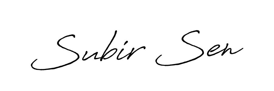 Create a beautiful signature design for name Subir Sen. With this signature (Antro_Vectra_Bolder) fonts, you can make a handwritten signature for free. Subir Sen signature style 7 images and pictures png