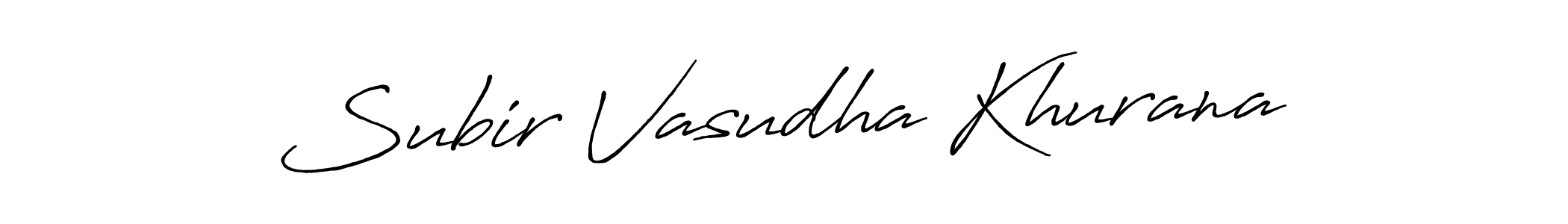 Subir Vasudha Khurana stylish signature style. Best Handwritten Sign (Antro_Vectra_Bolder) for my name. Handwritten Signature Collection Ideas for my name Subir Vasudha Khurana. Subir Vasudha Khurana signature style 7 images and pictures png