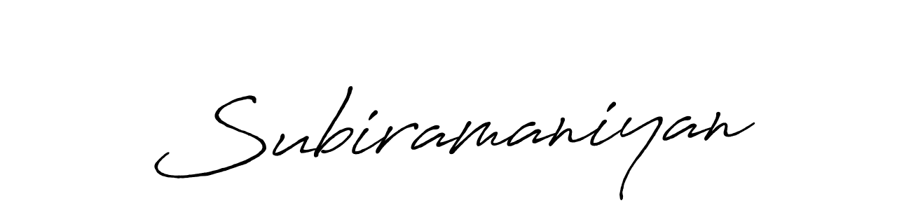 Subiramaniyan stylish signature style. Best Handwritten Sign (Antro_Vectra_Bolder) for my name. Handwritten Signature Collection Ideas for my name Subiramaniyan. Subiramaniyan signature style 7 images and pictures png