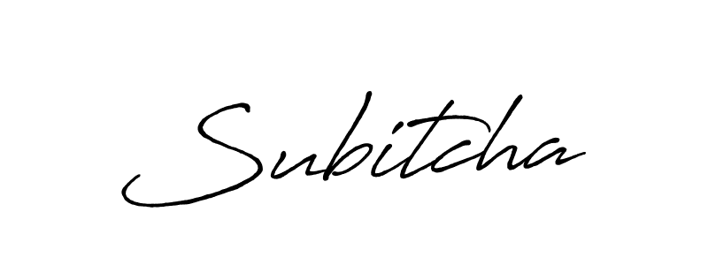 Create a beautiful signature design for name Subitcha. With this signature (Antro_Vectra_Bolder) fonts, you can make a handwritten signature for free. Subitcha signature style 7 images and pictures png