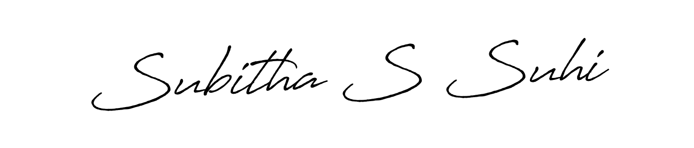 How to make Subitha S Suhi signature? Antro_Vectra_Bolder is a professional autograph style. Create handwritten signature for Subitha S Suhi name. Subitha S Suhi signature style 7 images and pictures png