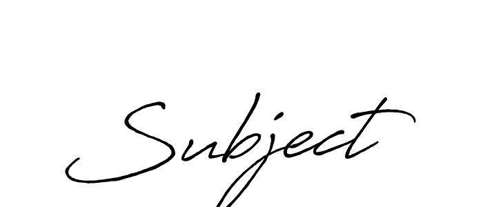 Make a beautiful signature design for name Subject. With this signature (Antro_Vectra_Bolder) style, you can create a handwritten signature for free. Subject signature style 7 images and pictures png